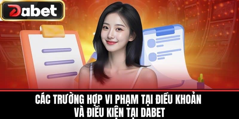 Các Trường Hợp Vi Phạm tại Điều Khoản và điều kiện tại DABET